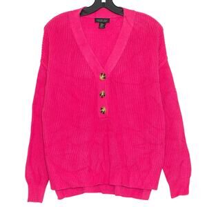 NWT Rachel Zoe Womens Sweater Popover Cottage Feminine Spring Boho Pink Large